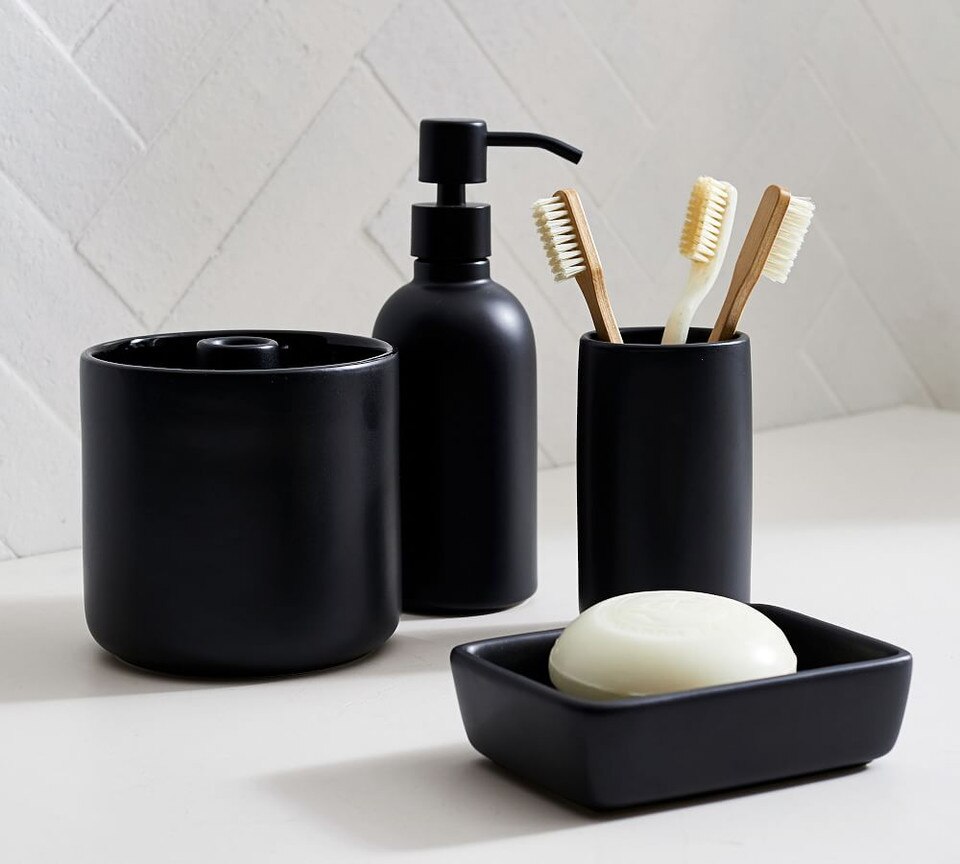 Matte Black Porcelain Bathroom Accessories Pottery Barn Australia